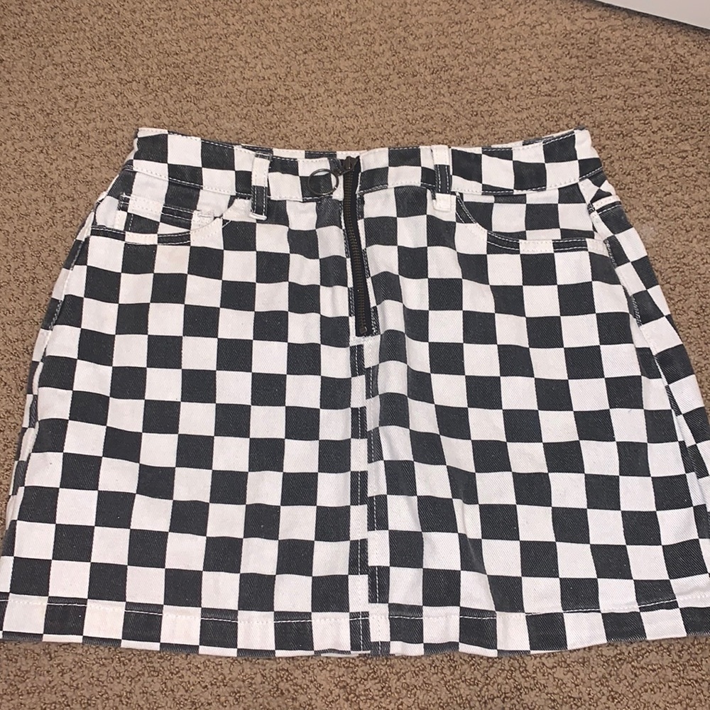 Checkered urban outfitters skirt
